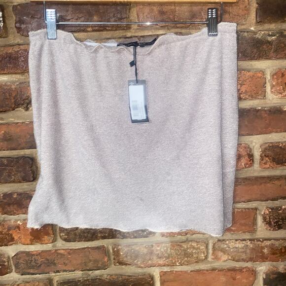 NWT Pretty Little Thing Taupe Soft Towelling Terry Cloth Mini Skirt Women's 8 - Picture 2 of 9